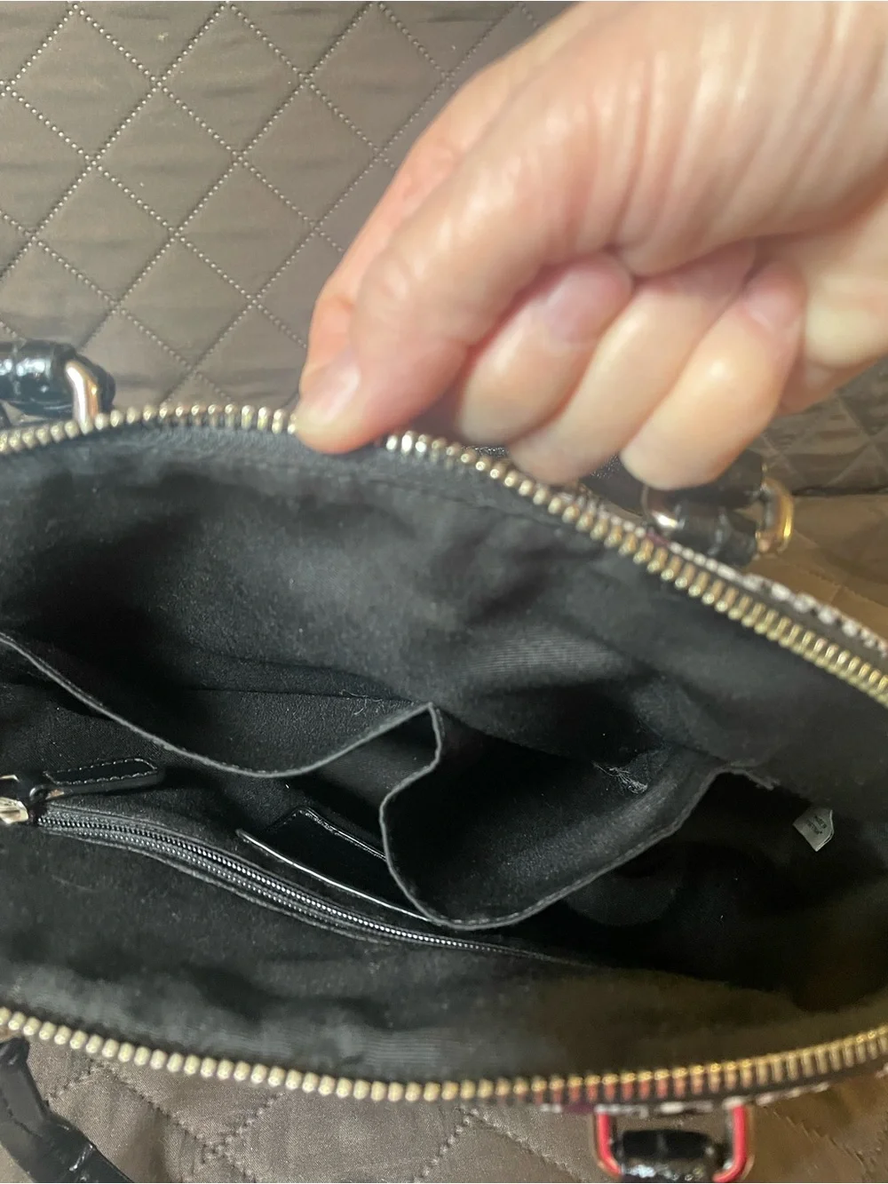 Coach Black Patent Leather Cora Glen Plaid Dome Satchel with Burgundy Accents